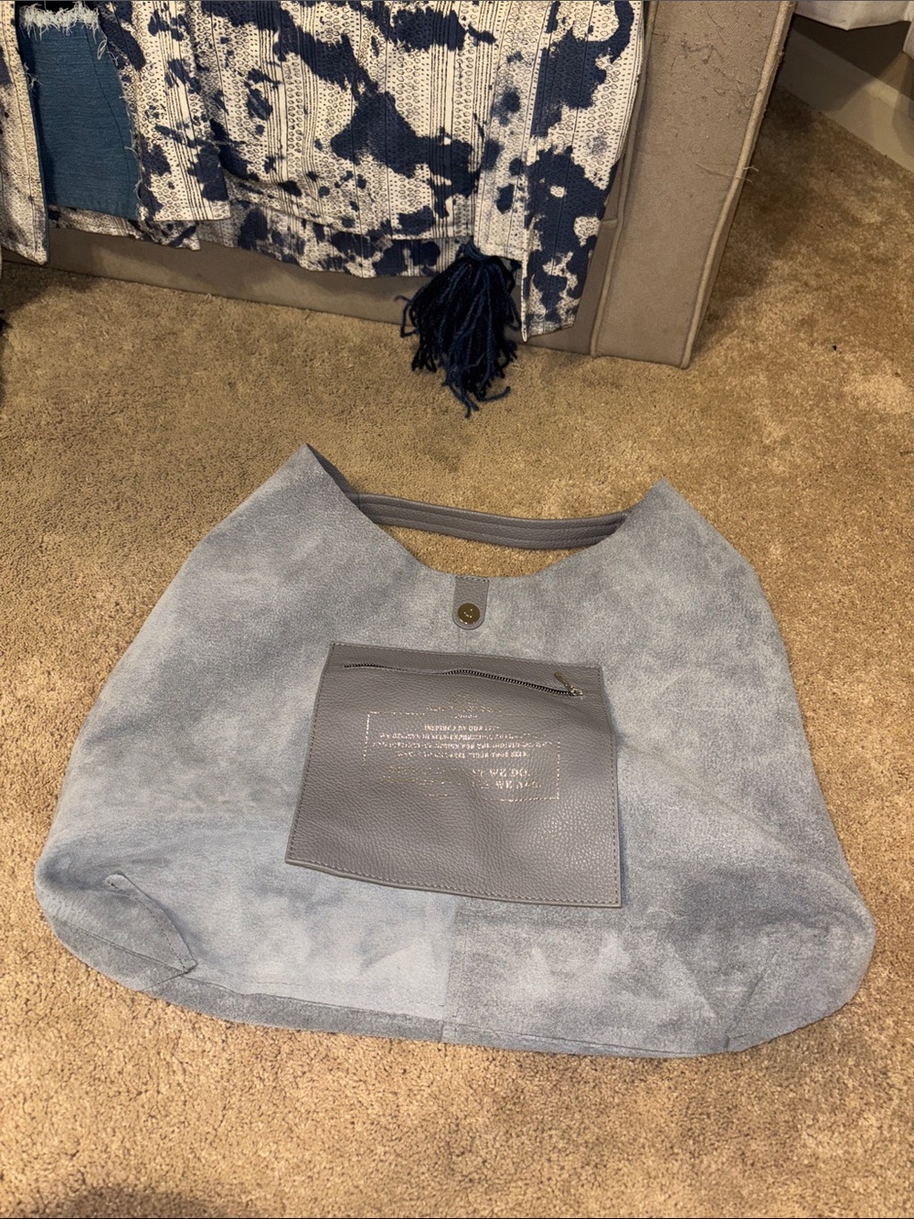 Kurt Geiger Soft Pebbled Hobo Bag in Mauve Gray - Classic Everyday Shoulder Tote - Picture 8 of 8